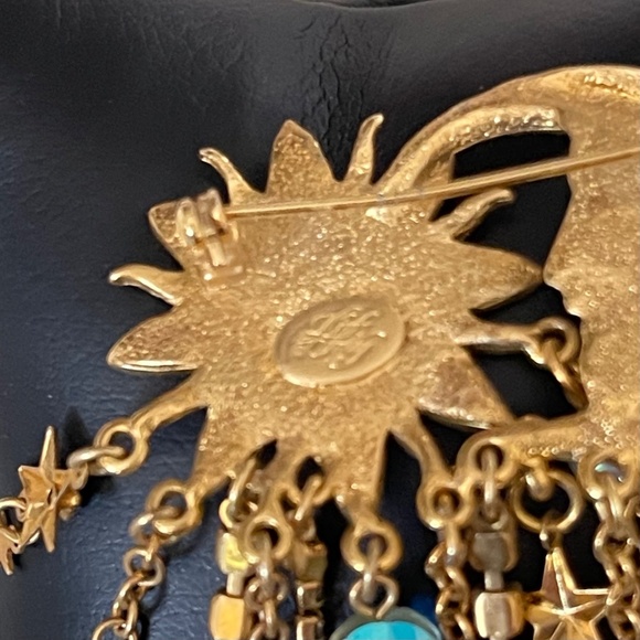 VTG ~ Kirk’s Folly Sun Moon Stars Aurora Borealis Beads Brooch - Picture 5 of 5